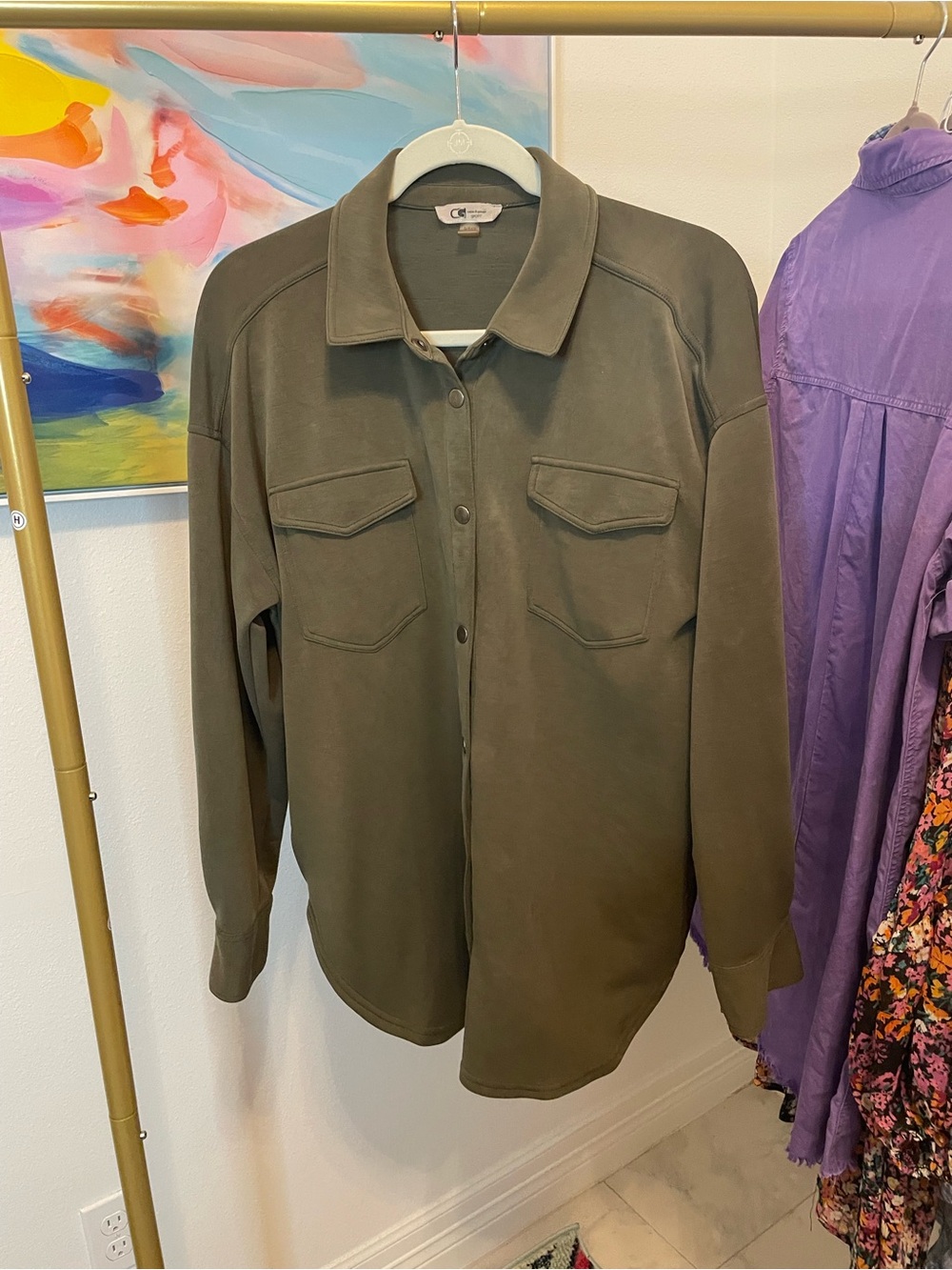 Cable & Gauge Olive Green Lightweight Shirt Jacket Small